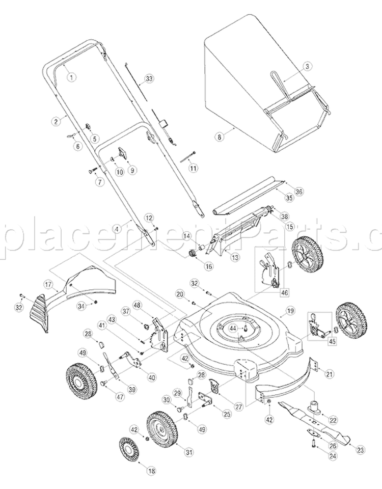 Page A Diagram and Parts List for 11A-428Q713 2005 Yard Man Lawn Mower